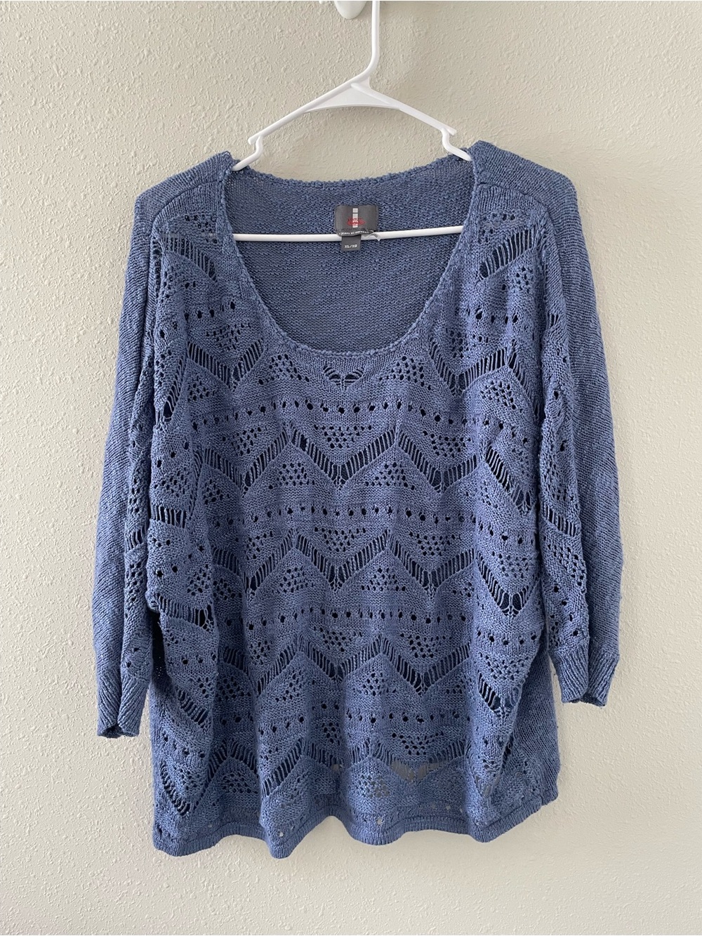 i jeans by Buffalo Periwinkle Open-Knit Scoop Neck Sweater